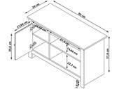 1-trg. TV-Bank EMILY in grau-eichefarben, Breite 95 cm