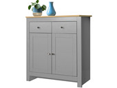 2-trg. Sideboard EMILY mit 2 Schubladen in grau/eichefarben