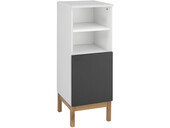 Unterschrank Lilly Breite 30 cm, Höhe 85,5 cm, mit Push-to-open Funktion in weiß/anthrazit/eiche