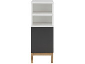 Unterschrank Lilly Breite 30 cm, Höhe 85,5 cm, mit Push-to-open Funktion in weiß/anthrazit/eiche