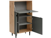 Highboard LAHANA in eiche/anthrazit, Höhe 136 cm