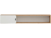 Wandregal LAHANA mit Tür in eiche/weiß, Breite 130 cm