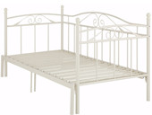 Tagesbett FLORENZ 90 cm aus Metall in weiß, ausziehbar