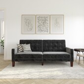 Schlafsofa Porter Futon, mit Knopfheftung, Breite 200 cm, in velvet grau