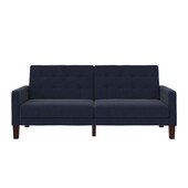 Schlafsofa Porter Futon, mit Knopfheftung, Breite 200 cm, Stoff Linen Look, in navy
