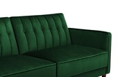 Schlafsofa Pin Bezug in Samtoptik, Breite 207 cm in grün