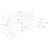Schlafsofa Pin Bezug in Samtoptik, Breite 207 cm in grün
