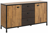 Sideboard SIMON 150 cm Breite aus Akazie in natur/schwarz