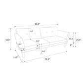 Schlafsofa Regal Bezug aus Leinenstoff, Holzbeine, Breite 204,5 cm in gelb
