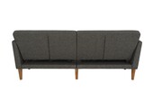 Schlafsofa Regal Bezug aus Leinenstoff, Holzbeine, Breite 204,5 cm in grau