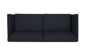 Schlafsofa Regal Bezug aus Leinenstoff, Holzbeine, Breite 204,5 cm in blau