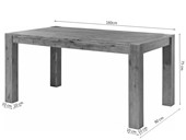 Esstisch MONO 160x90 cm Akazie in dunkelbraun gebürstet