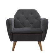 Sessel Teresa (1-St), Bezug in Samtoptik, Diamant-Steppung, Sitzhöhe 44,5 cm in grau