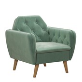 Sessel Teresa (1-St), Bezug in Samtoptik, Diamant-Steppung, Sitzhöhe 44,5 cm in hellgrün