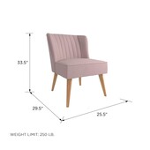 Polsterstuhl Brittany (1 St), Bezug aus Leinenstoff, Holzbeine, Sitzhöhe 48 cm in hellgrau in pink