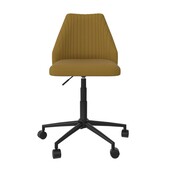Schreibtischstuhl Brittany Bezug aus Leinenstoff, Metallgestell, Sitzhöhe ca. 42-51 cm in Mustard