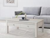 Couchtisch LENE aus Kiefer mit Schublade in weiß, 110 cm