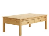 Couchtisch LENE mit Schublade Kiefer gebeizt geölt, 110 cm