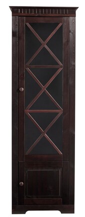 2-trg. Vitrine LENE aus Kiefer massiv in havana lackiert