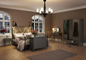 Nachttisch BAROQUE 1 Schublade MDF in grau