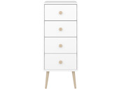 Kommode GIGI 4 Schubladen im skandinavischen Design, weiß
