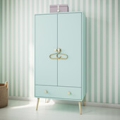 2-trg. Kleiderschrank GIGI mit Schublade in mint, 160 cm