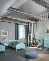 Kinderbett GIGI im skandinavischen Design mint, 70x140 cm