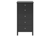 Kommode TICO 5 Schubladen aus MDF in schwarz