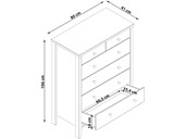 Kommode TICO mit 6 Schubladen aus MDF in schwarz