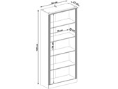 Bücherregal LORCA aus MDF in weiß/natur, Höhe 189 cm