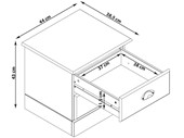 Nachtkommode LORCA 2 Schubladen in weiß und natur