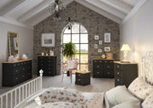 Kommode LORCA 6 Schubladen  MDF in schwarz & natur