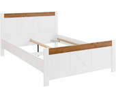 Bett JULIA 180x200 cm im Landhausstil in weiß-eichefarben