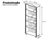 Bücherregal JASMIN Landhausstil Kiefer massiv weiß & honig