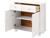 2-trg. Sideboard ANNETTE aus Kiefer massiv in weiß lasiert