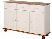 3-trg. Sideboard ANNETTE aus Kiefer massiv in weiß/honig