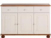 3-trg. Sideboard ANNETTE aus Kiefer massiv in weiß/honig