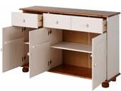 3-trg. Sideboard ANNETTE aus Kiefer massiv in weiß/honig
