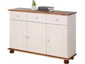 3-trg. Sideboard ANNETTE aus Kiefer massiv in weiß/honig