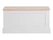Sitzbank BLAIR mit Stauraum in weiß/eichefarben, 90 cm