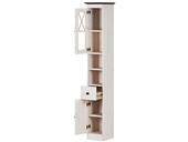 Hochschrank CHERYL aus Kiefer massiv in havanna und weiß
