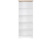 Bücherregal NELE aus MDF in weiß/eichefarben, Höhe 180 cm