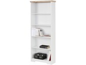 Bücherregal NELE aus MDF in weiß/eichefarben, Höhe 180 cm