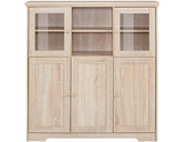 Highboard NELE aus MDF in eichefarben mit 2 Glastüren