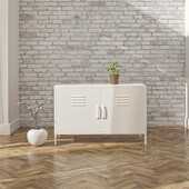 Sideboard Mission Disctrict, Spint, Schrank, 2 Türen, Metall, Retro Look in weiß