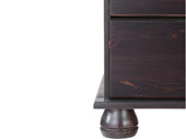 Kommode FOTINA aus Kiefer massiv mit 5 Schubladen in havana