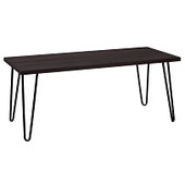Couchtisch Owen Wohnzimmertisch, rechteckige Form, Metallbeine, Breite 107 cm in expresso