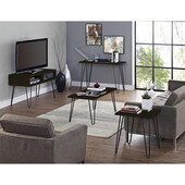 Couchtisch Owen Wohnzimmertisch, rechteckige Form, Metallbeine, Breite 107 cm in expresso