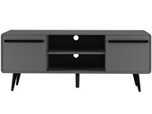 TV-Lowboard CICI mit 2 Türen in grau/schwarz