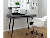 Schreibtisch CICI mit 2 Schubladen in grau/schwarz